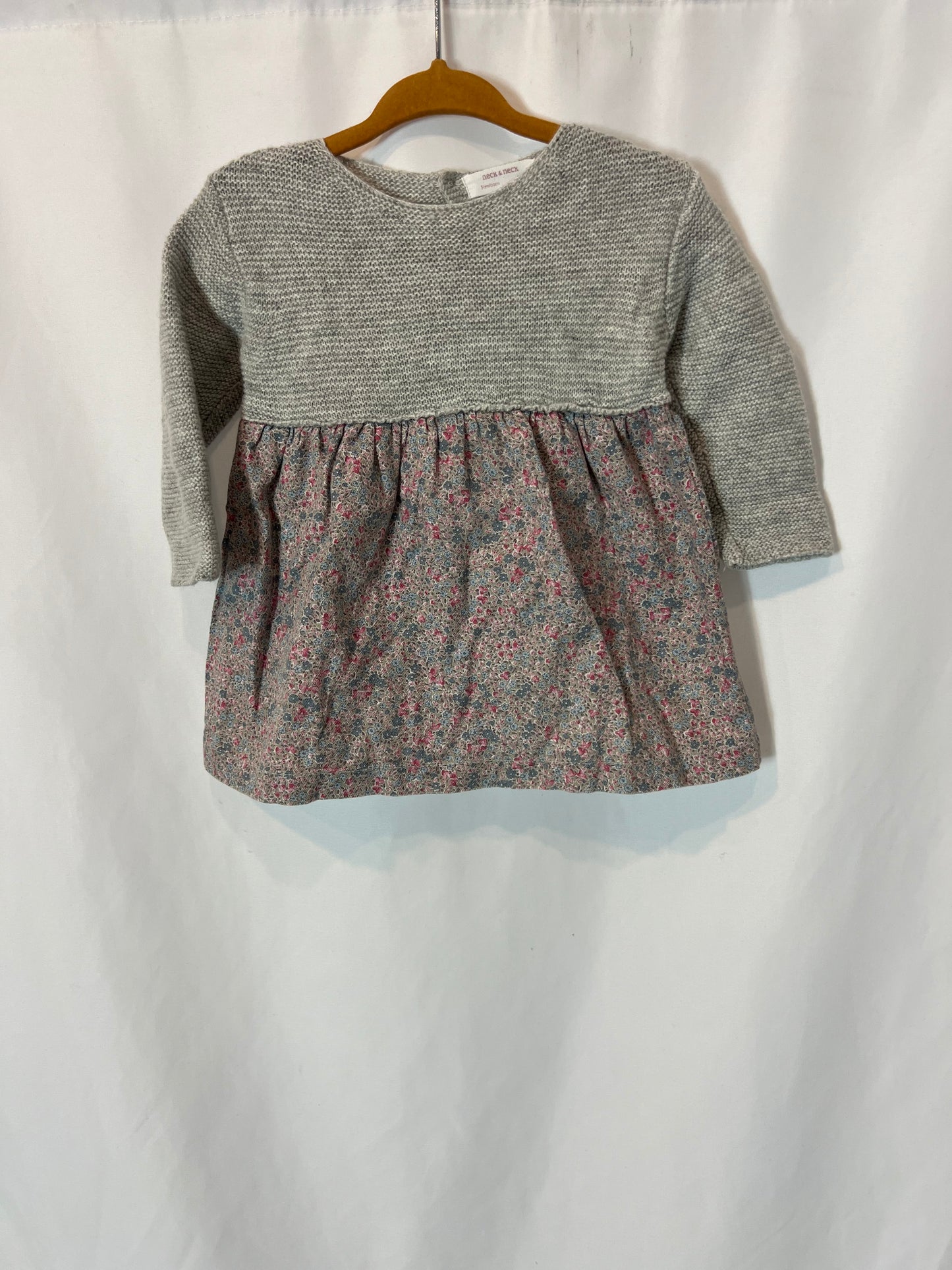 NECK&amp;NECK. Double-textured printed dress. Size 6 months