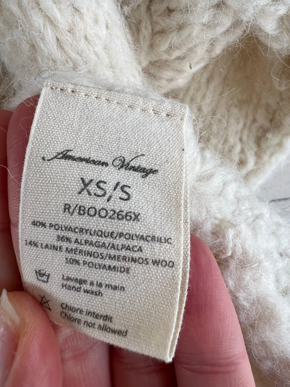 AMERICAN VINTAGE. Cárdigan color crudo con lana. T XS/S