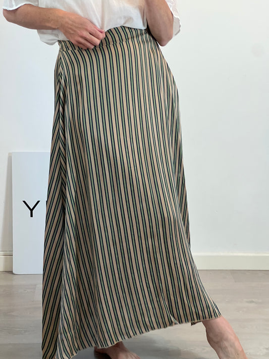 ZUA. Falda mdi beige rayas TU(S)