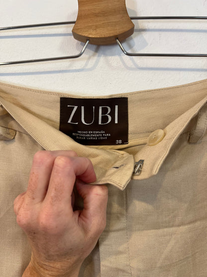 ZUBI. Pantalón fluido beige T.38