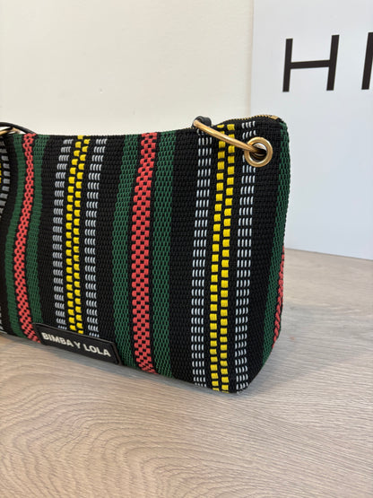 BIMBA Y LOLA. Bolso mediano trenzado colores doble asa