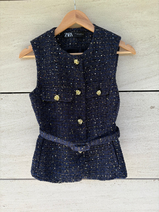 ZARA. Coral beaded jacket. TS