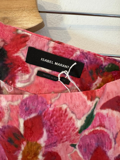 ISABEL MARANT Falda midi estampada con seda asimétrica