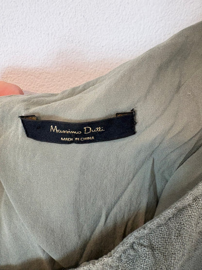 MASSIMO DUTTI. Vestido asimétrico lino T.xs