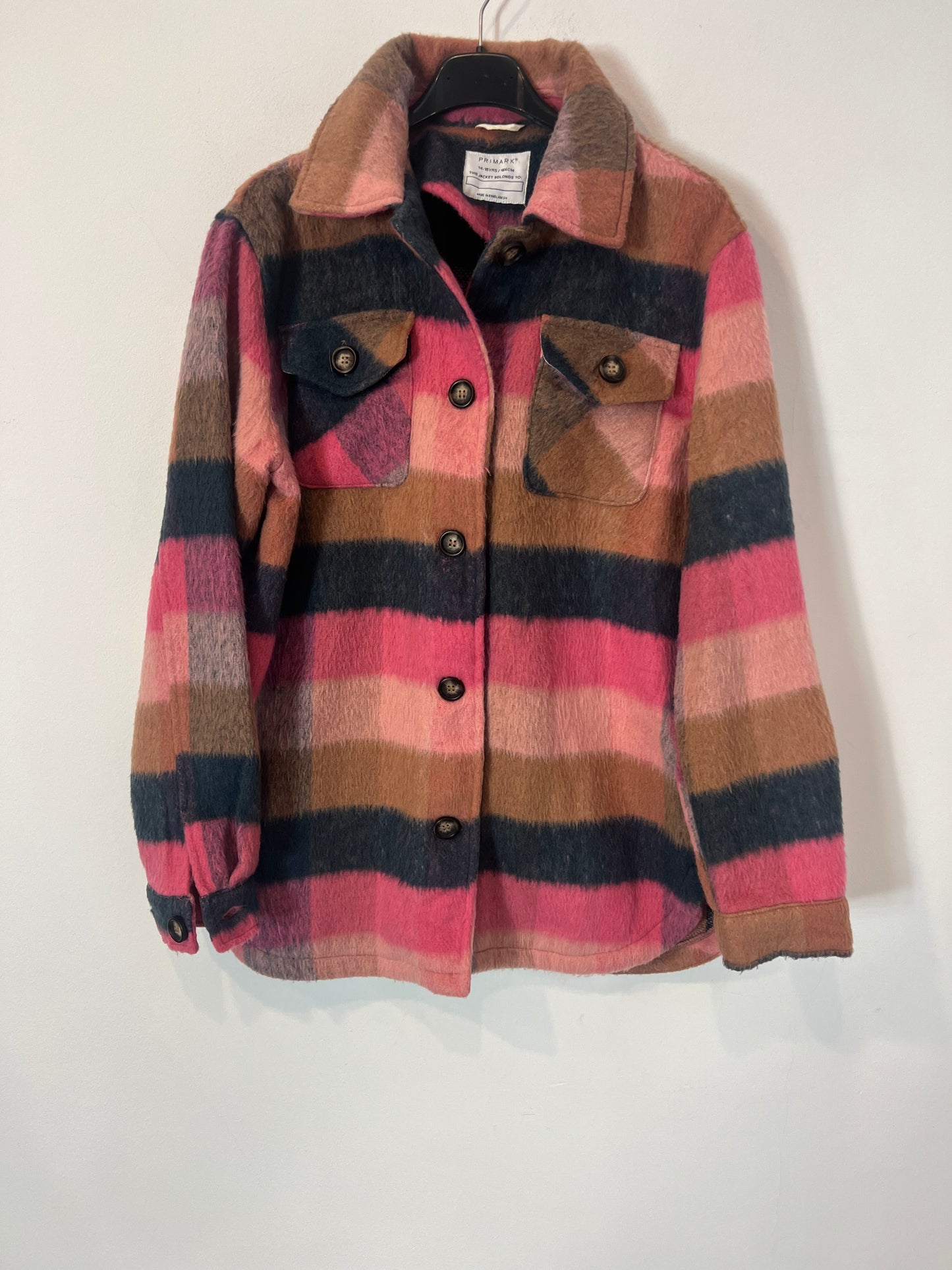 PRIMARK. Checkered textured overshirt. Size 14-15 years (S)