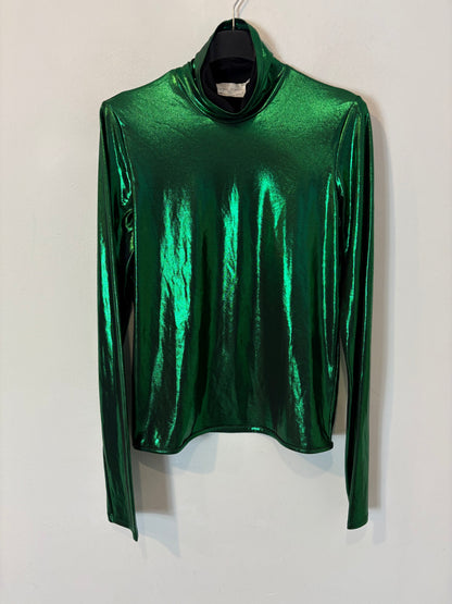 FORTE FORTE. Top verde metalizado