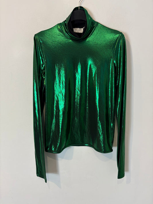 FORTE FORTE. Top verde metalizado