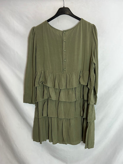 ZARA. Short green dress with ruffles. TM Hibuy market ZARA. Short green dress with ruffles. TM Hibuy market