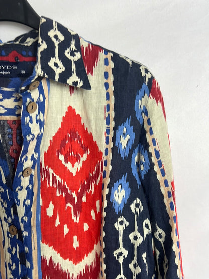 LLOYD’S. Blusa lino estampada. T 38