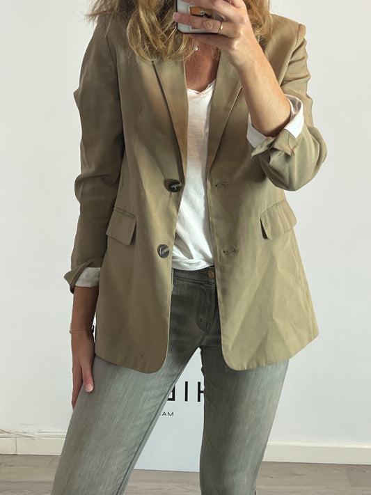 MANGO. Blazer beige fluida T.m
