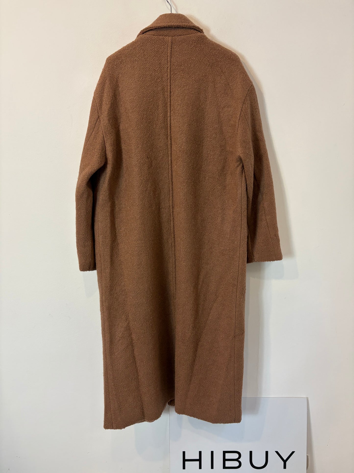 WILD PONY. Abrigo camel largo con lana