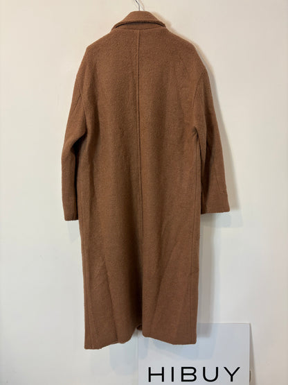 WILD PONY. Abrigo camel largo con lana