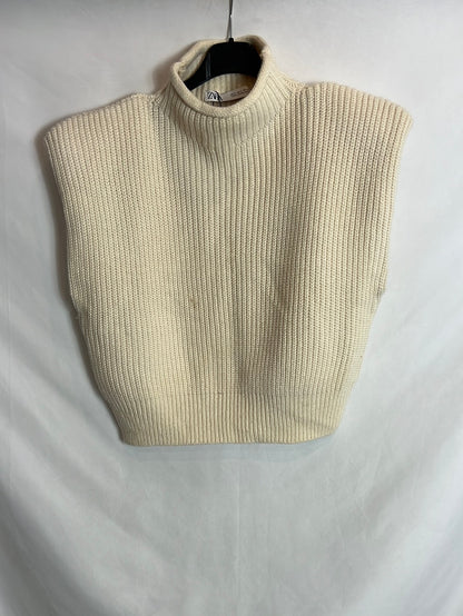 ZARA. Beige Ts sleeveless sweater