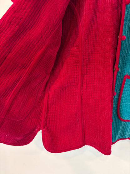 OTRAS. Chaqueta textura terciopelo bicolor. T M