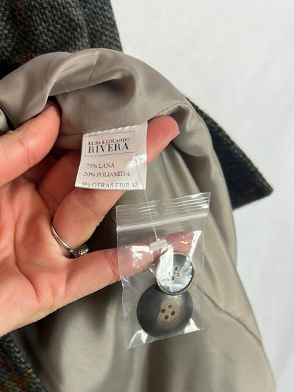 ELISA RIVERA. Blazer lana espiga . T 36