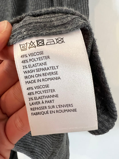 SPARKLE&FADE. Mono corto gris canalé. T M