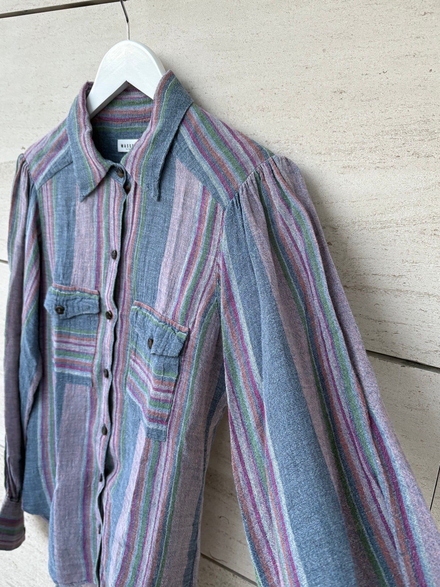 MASSCOB. Blusa lino rayas