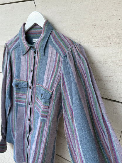 MASSCOB. Blusa lino rayas