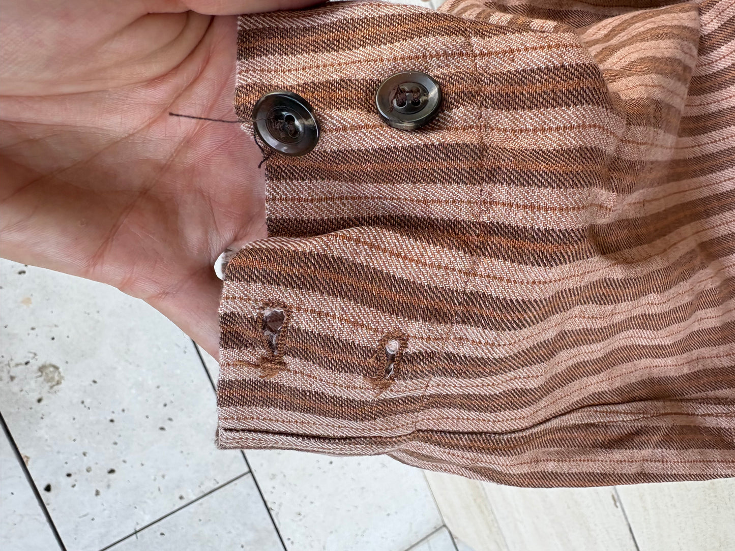 SOEUR. Pantalón raya tonos tierra. T 38