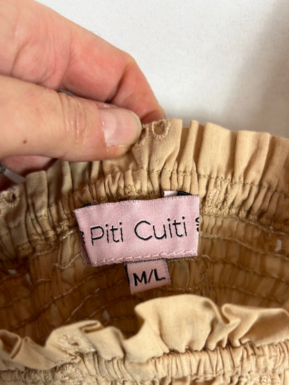 PITI CUITI. Total look rosa empolvado troquelado. T M/L