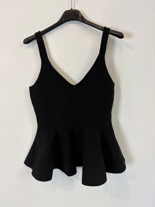ZARA. Top negro punto elástico. T S