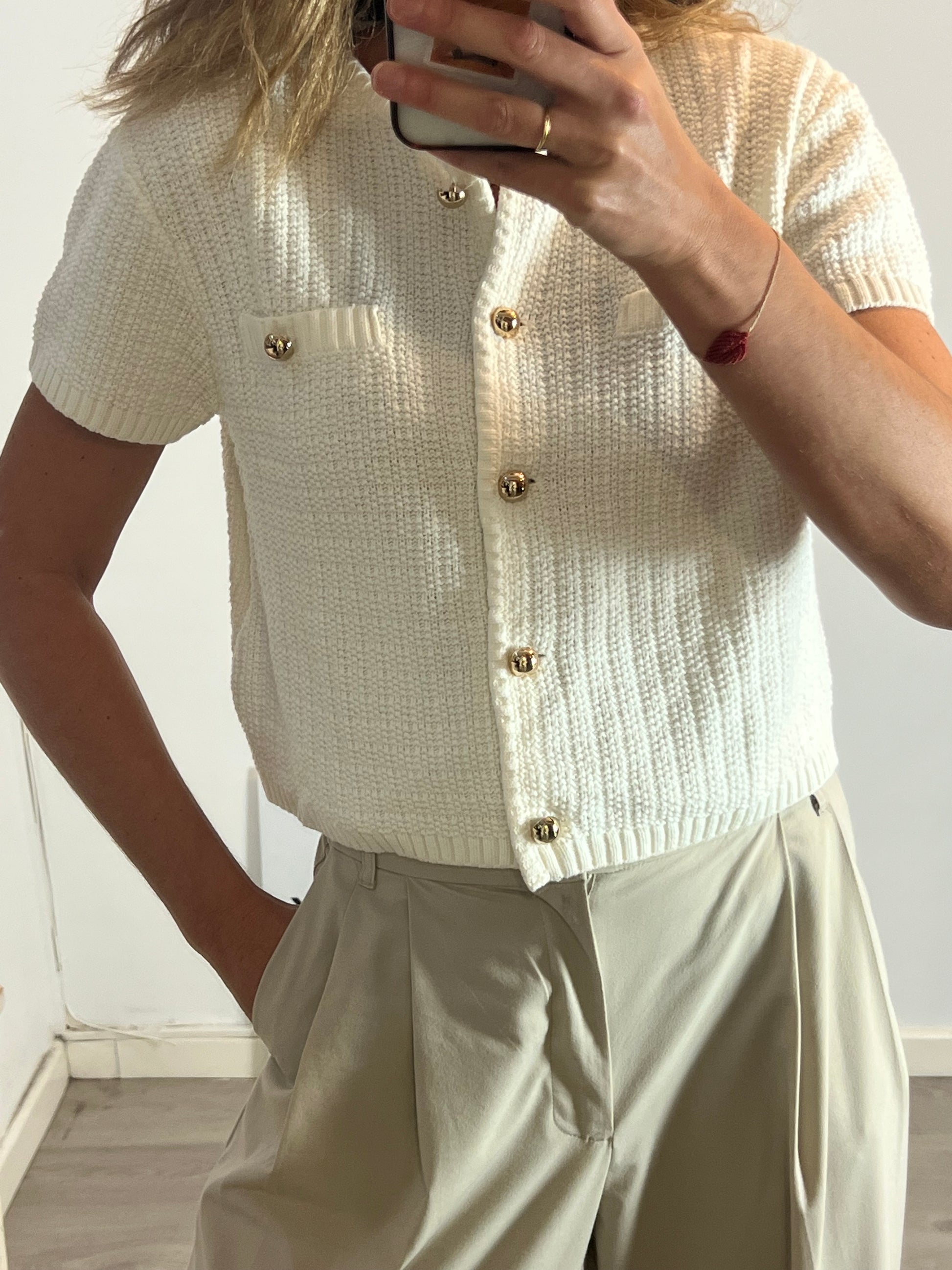 Chaqueta punto beige botones – Hibuy market