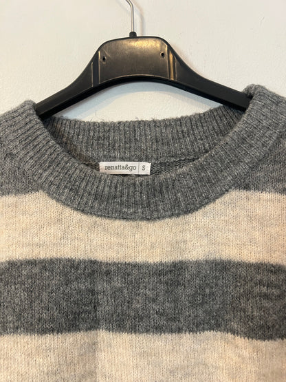 RENATTA&GO. Jersey rayas gris y beige