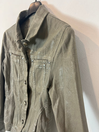 ZADIG & VOLTAIRE. Chaqueta verde encerada. T S