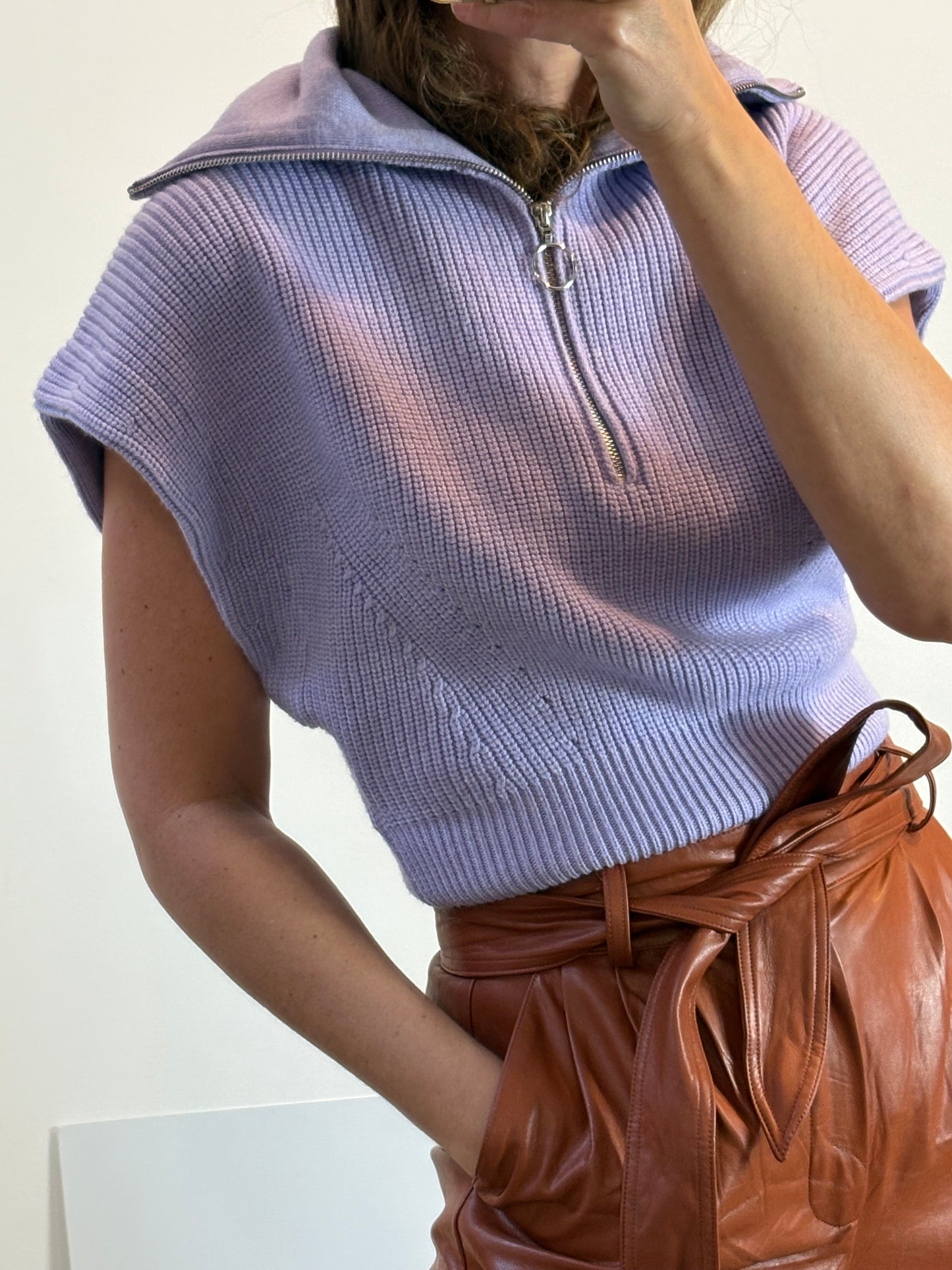 IRO. Jersey sin mangas malva