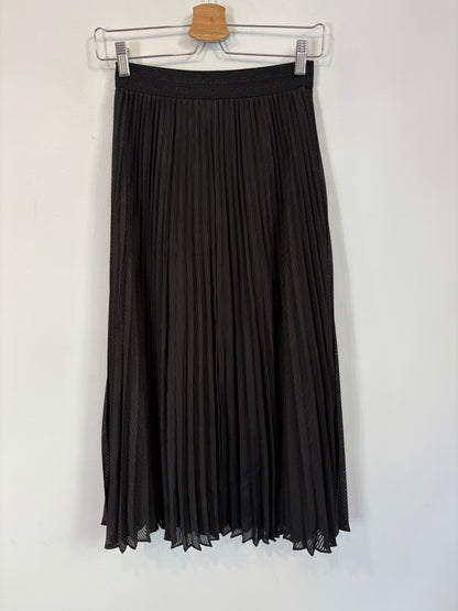BA&SH. Falda midi negra plisada. T 0 (XS)