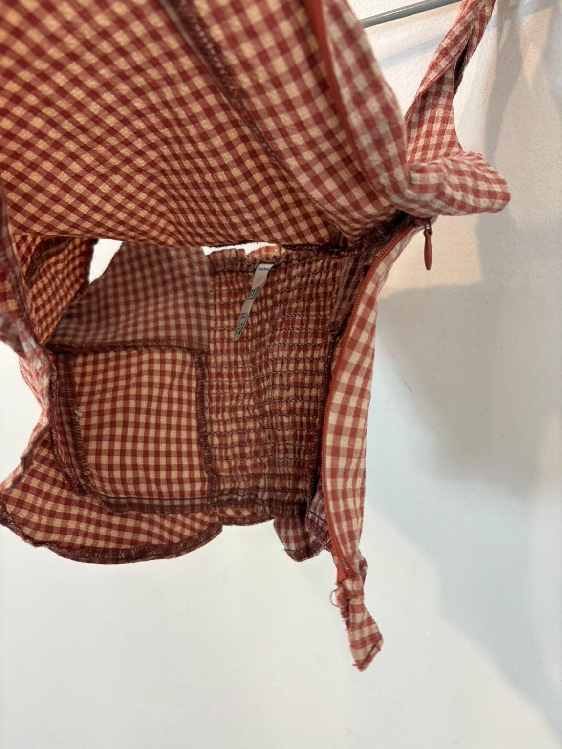 ZARA. Top cuadros vichí