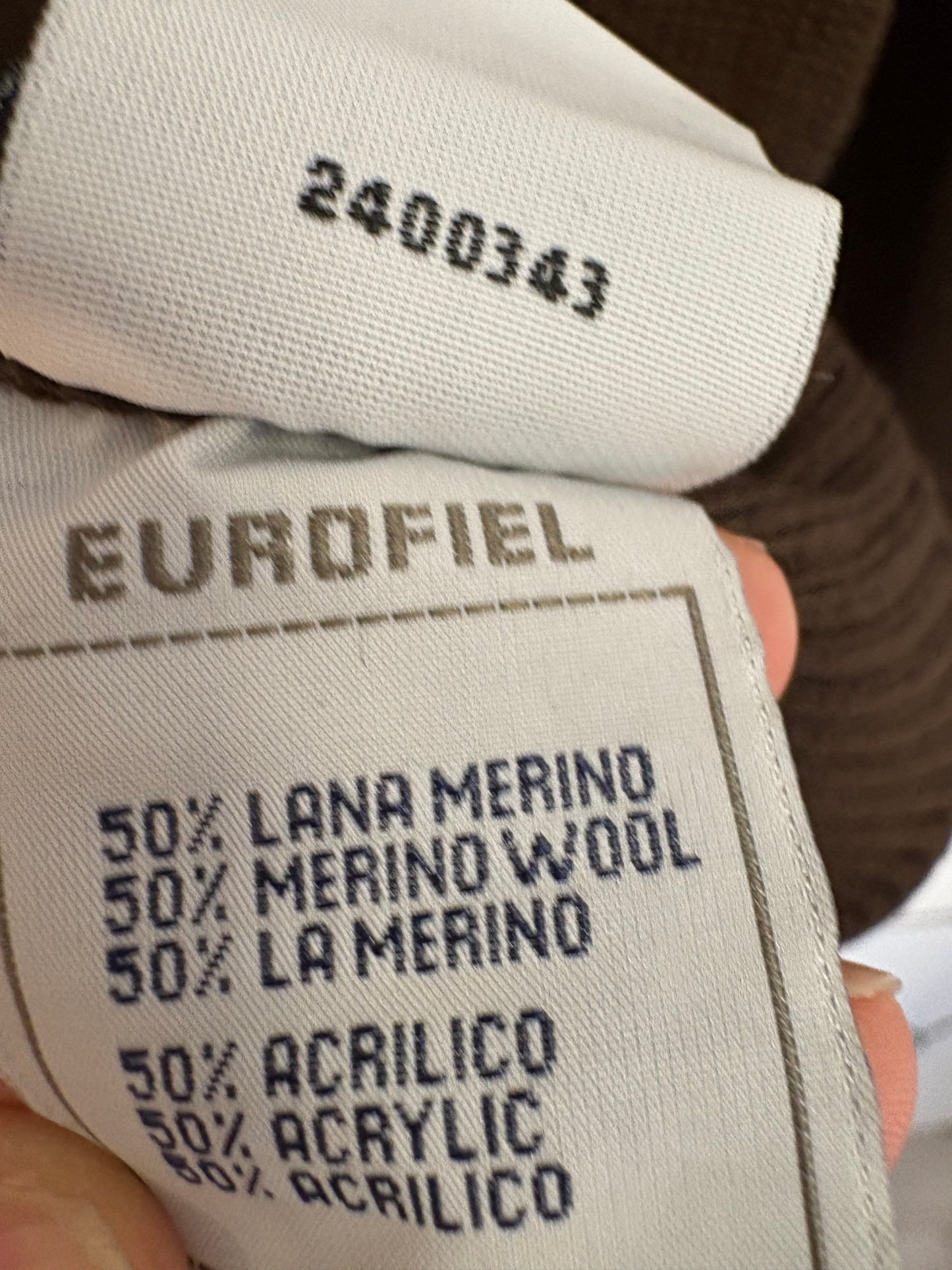PEDRO DEL HIERRO. Jersey logo marrón lana