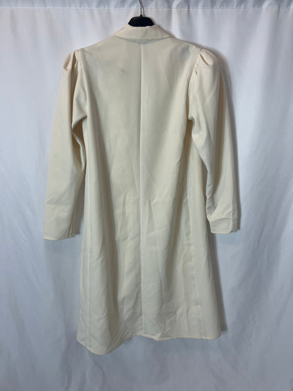 SAFRI. Long beige jacket with shoulder pads Ts/m