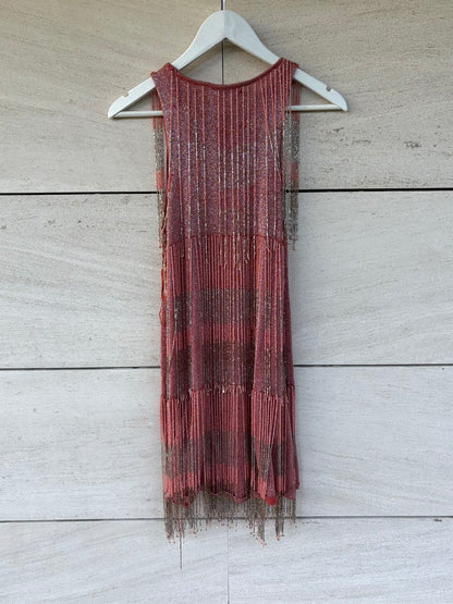 ZARA limited edition. Vestido corto flecos purpurina
