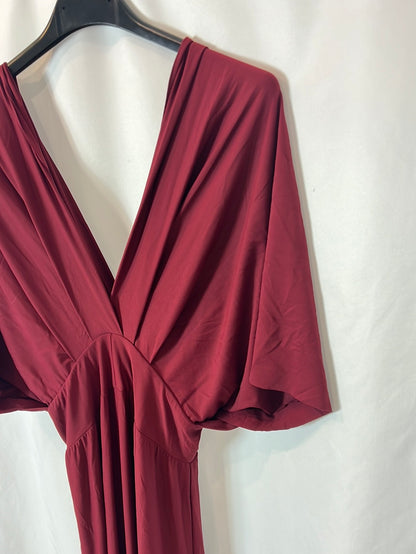 OTHERS. Long maroon lycra dress. XS/S