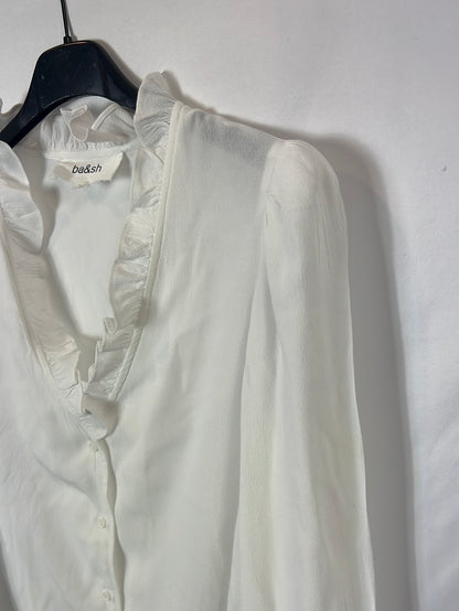 BA&amp;SH. White ruffle Ts blouse