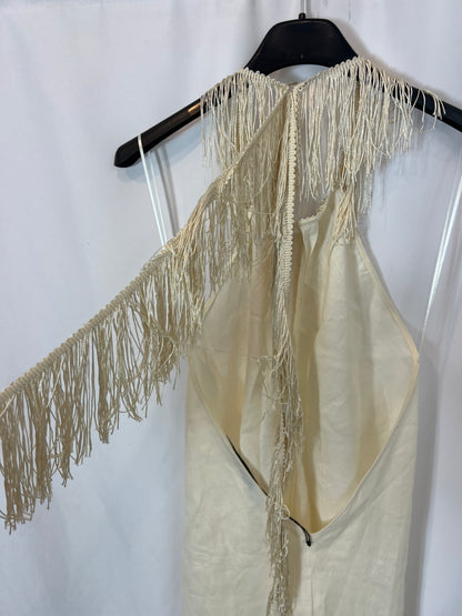 gold fringe dress zara Zara Gold Fringe Top