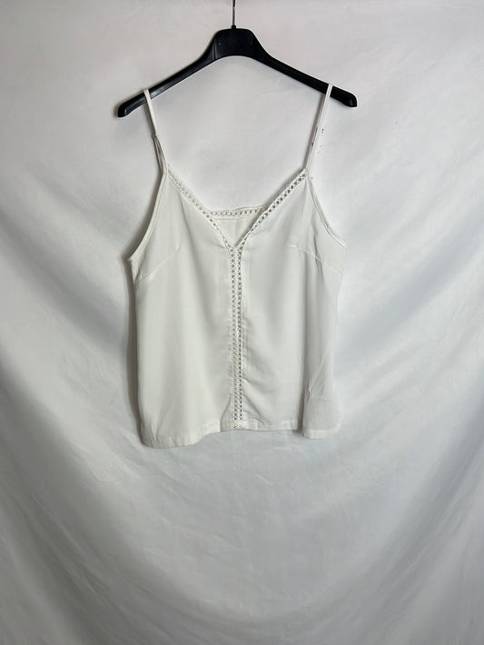 OTRAS. Top blanco calado. T M