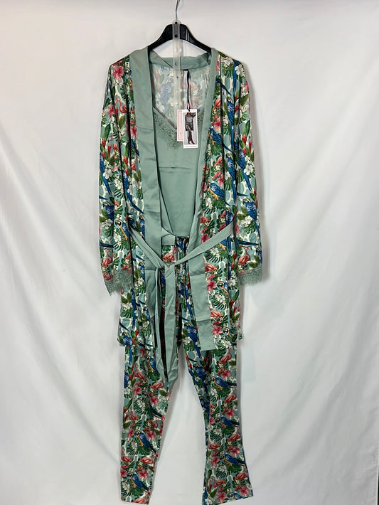 ADMAS GARDEN. Conjunto pijama estampado 3 piezas. T M/L