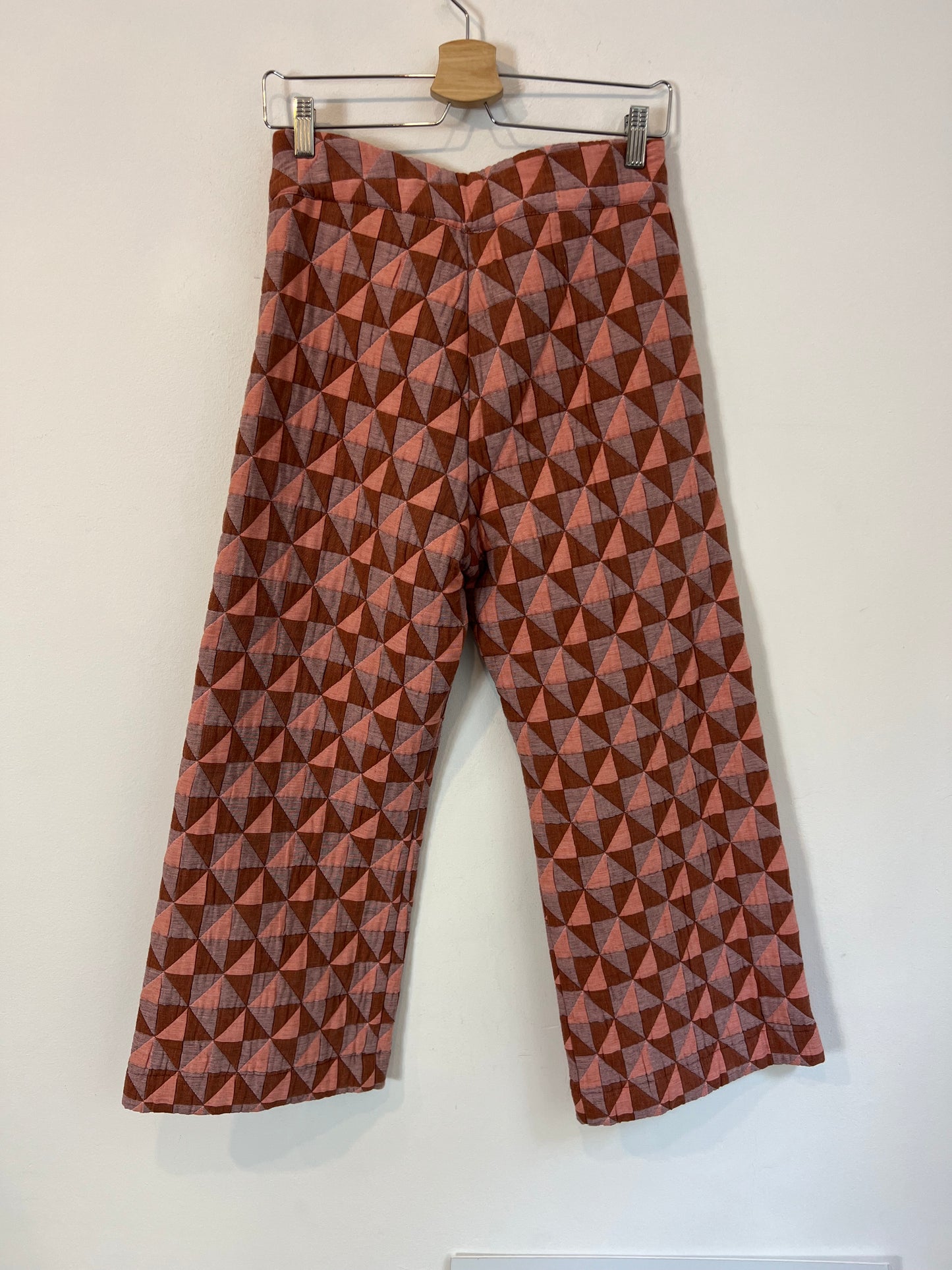 MAQUIS&amp;CO. Quilted wide-leg diamond-pattern trousers Ts