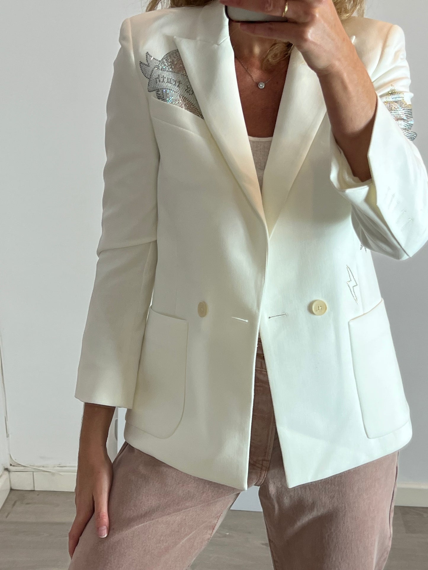 ZADIG&VOLTAIRE. blazer blanca brillantes rock T.36