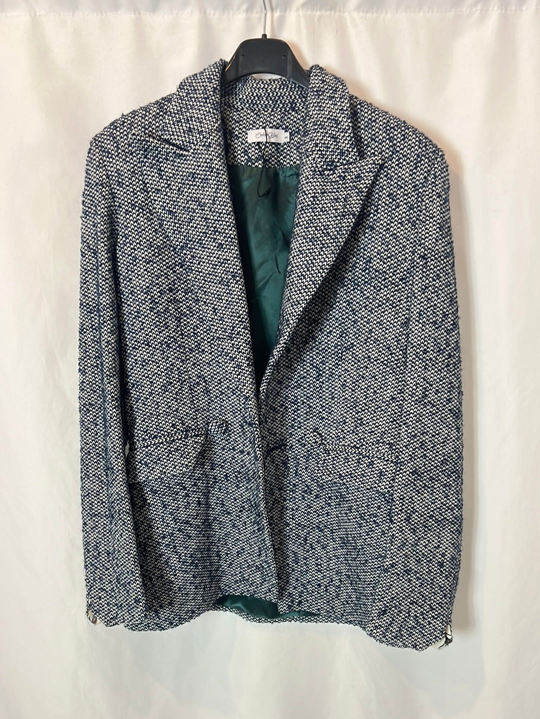 CHARLOTTE BLAZ. Teal heather blazer. TS
