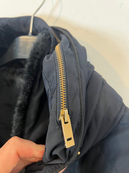 ZARA. Plumas azul capucha extraíble. T M