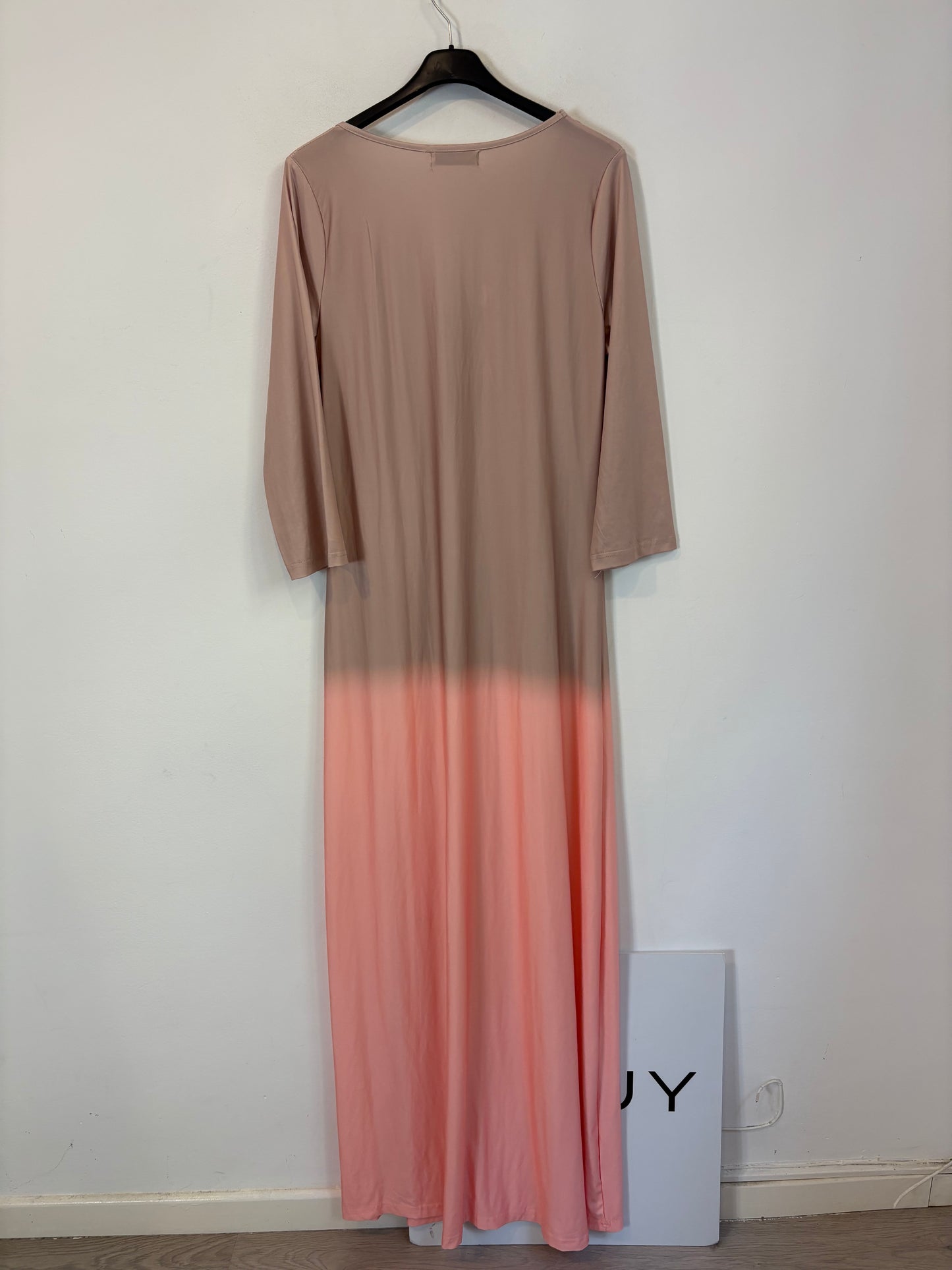 MISSLOOK. Vestido largo bicolor lycra. T L