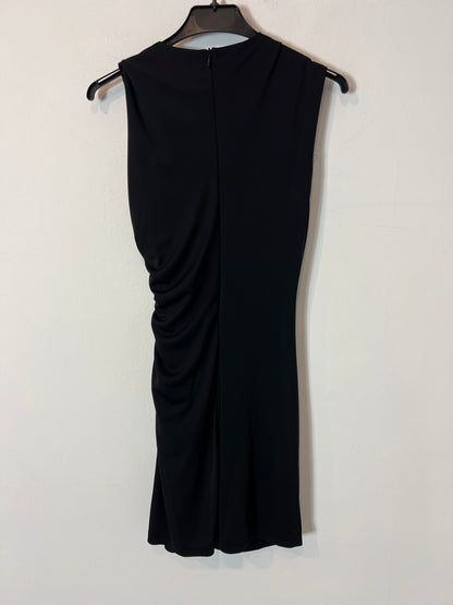 ZARA. Vestido negro corto fruncido. T S