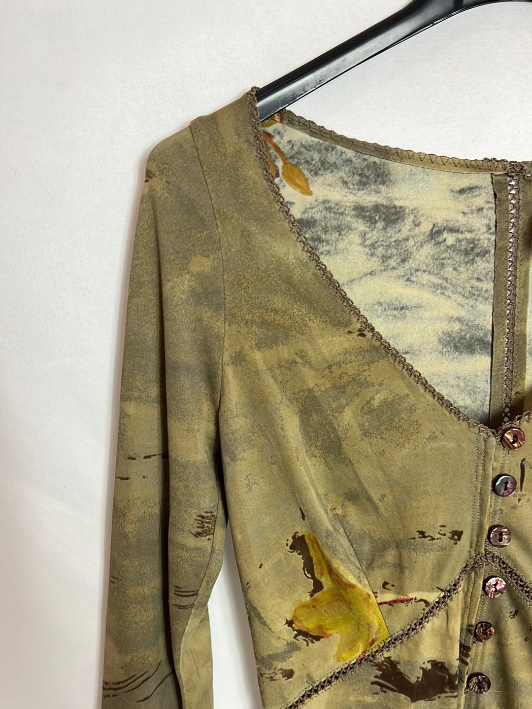 PLEIN SUD JEANS. Green fitted Lycra top. Size 6 (36)