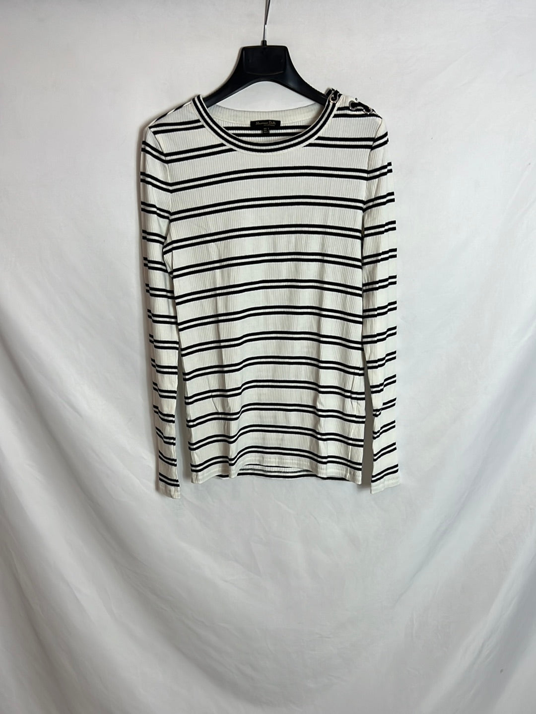 MASSIMO DUTTI. Jersey canalé rayas T.S