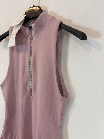 ZARA. Body elástico color malva. T M