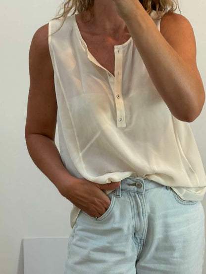COMPTOIR DES COTONNIERS. Top beige seda