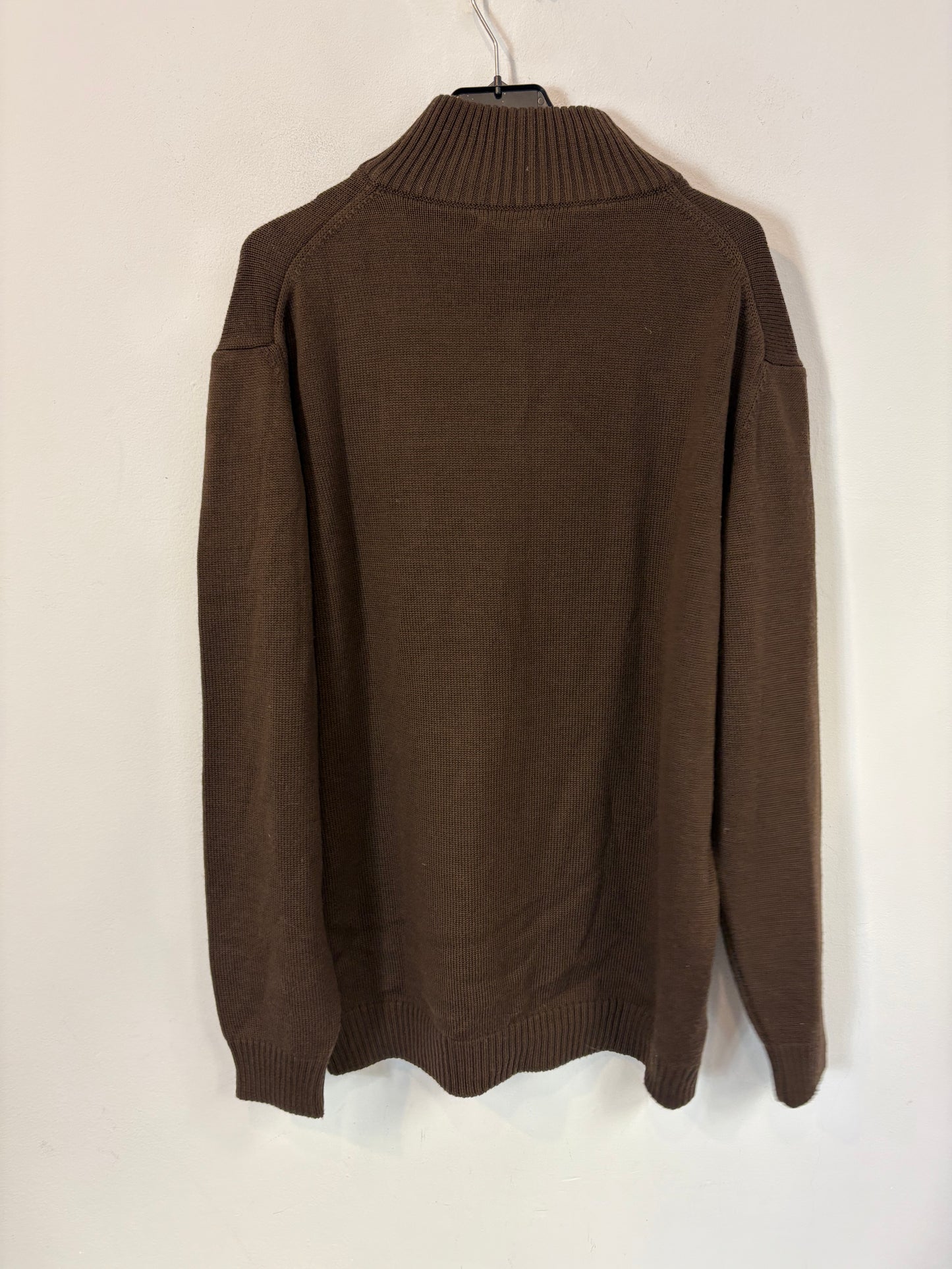 PEDRO DEL HIERRO. Jersey logo marrón lana